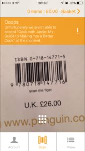 screenshot of barcode scanner on Ziffit