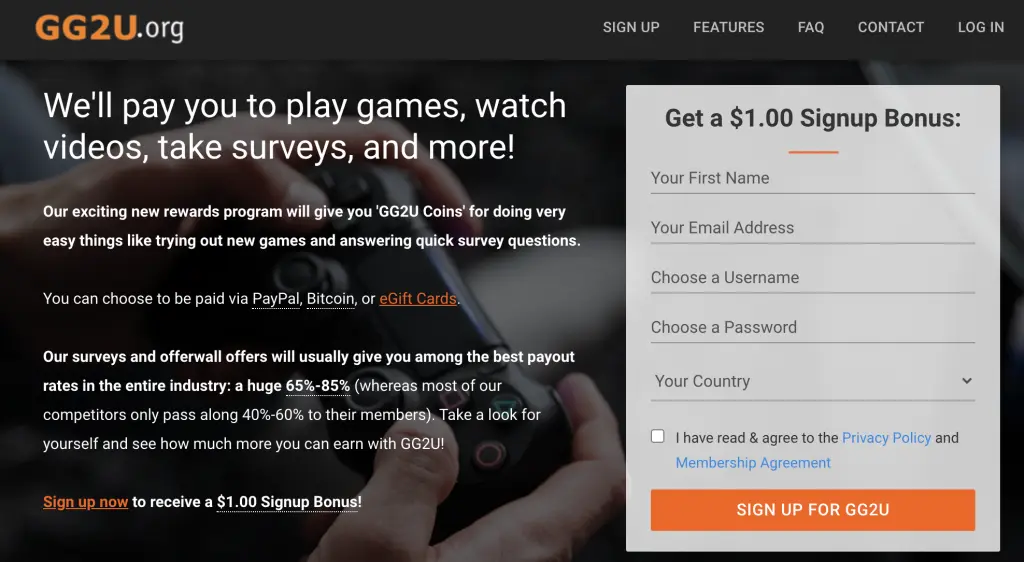 nofollow A screenshot of GPT site GG2U which claims they pay higher rates than other sites